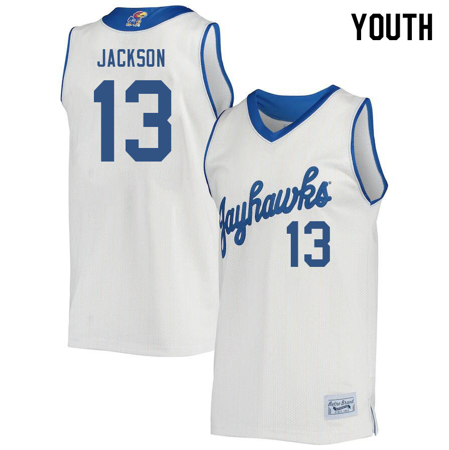 Youth #13 Elmarko Jackson Kansas Jayhawks College Basketball Jerseys Stitched Sale-Retro - Click Image to Close